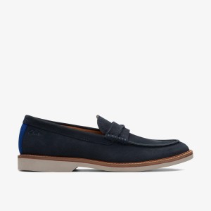 Clarks Atticus Slip Navy Suede Navy | NB4170862