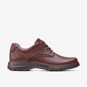 Clarks Brawley Pace Mahogany Leather Mahogany | XH0851946