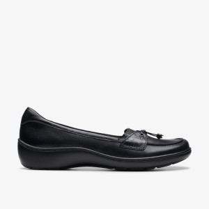 Clarks Cora Haley Black Leather Black | NK8042975