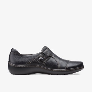 Clarks Cora Poppy Black Tumbled Black | DT9362107