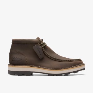 Clarks Corston Wally Waterproof Olive Leather Olive | EL6518902