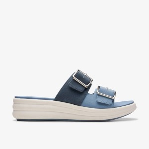 Clarks Drift Buckle Denim Combination Blue | QN1238679