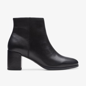 Clarks Freva 55 Zip Black Leather Black | CG8615937