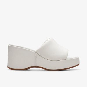 Clarks Manon Glide Off White Leather White | JQ3068415