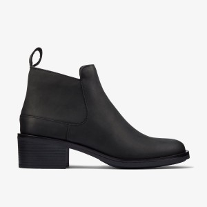 Clarks Memi Zip Black Leather Black | KX4127963