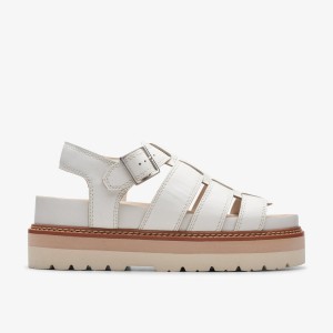 Clarks Orianna Twist Off White Leather White | XU7140689