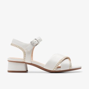 Clarks Serina 35 Cross Off White Leather White | PE0853176