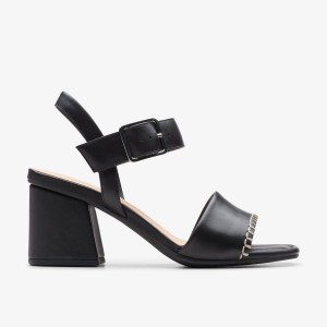 Clarks Siara 65 Buckle Black Leather Black | UP2849531