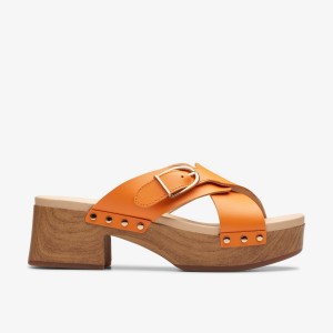 Clarks Sivanne Walk Orange Leather Orange | QD5769320