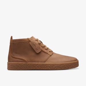 Clarks Streethill Mid Dark Tan Leather Dark Brown | CI3601582