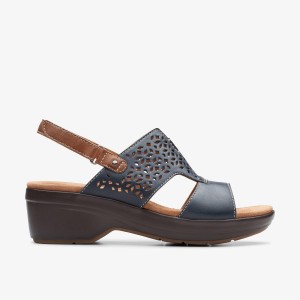 Clarks Tuleah Sun Navy Leather Navy | IV1904537