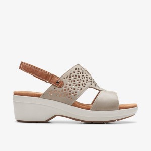 Clarks Tuleah Sun Stone Leather Grey | UP6425397