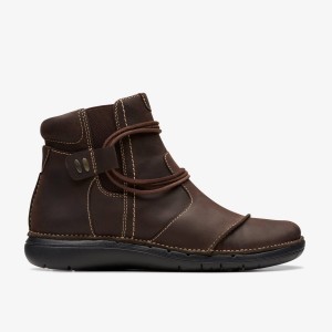 Clarks Un Loop Up Dark Brown Leather Dark Brown | EV6312804