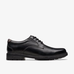 Clarks Un Shire Low Black Leather Black | CB9650738