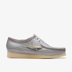 Clarks Wallabee Grey Crocodile Print Grey | RN7381965