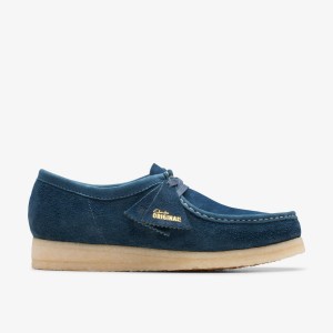 Clarks Wallabee Navy/Teal Suede Navy / Turquoise | DE6957138