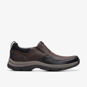 Clarks Walpath Step Dark Brown Leather Dark Brown | CV5096341