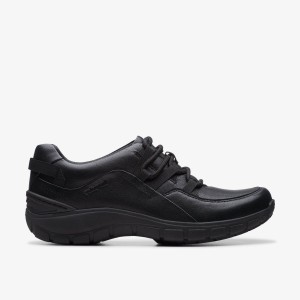 Clarks Wave Range Black Leather Black | EA9843756