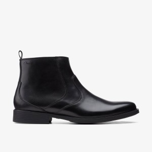 Clarks Whiddon Zip Black Leather Black | DM6524837