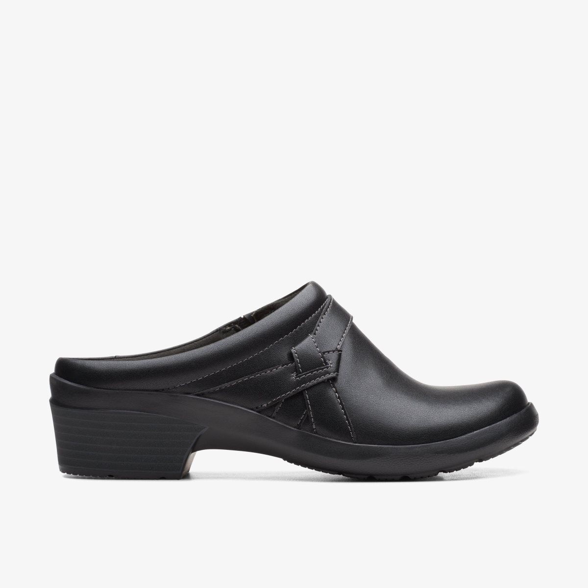 Clarks Angie Mist Black Leather Black | XO0745623