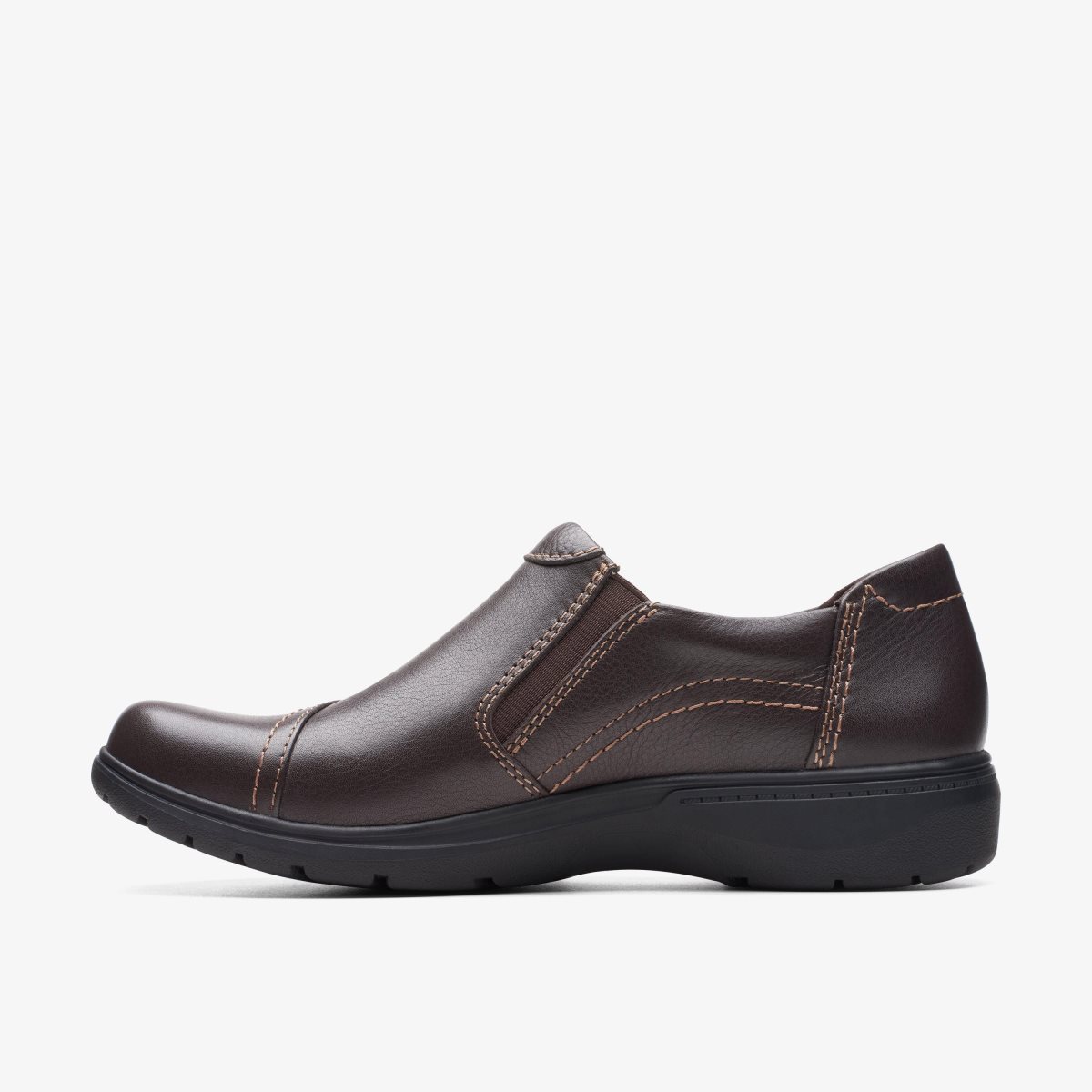 Clarks Carleigh Ray Dark Brown Leather Dark Brown | FP0418673