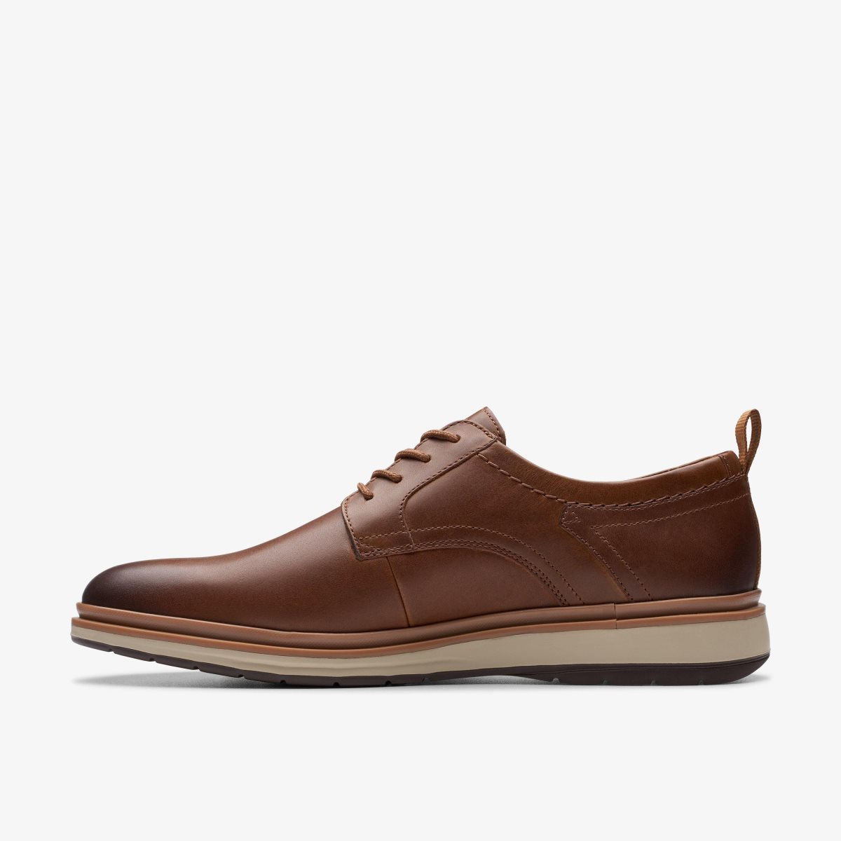 Clarks Chantry Lo Dark Tan Leather Dark Brown | VZ9387245