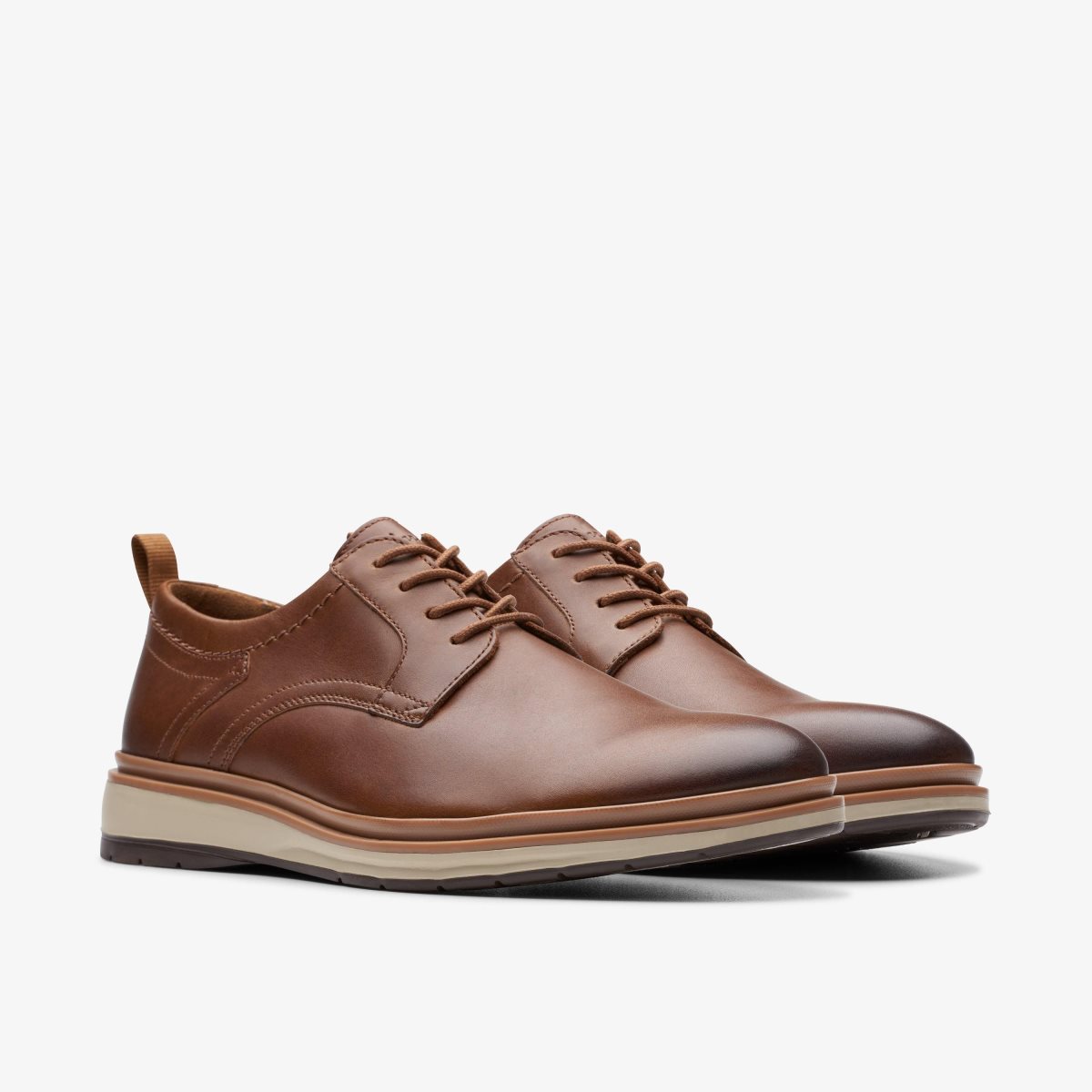 Clarks Chantry Lo Dark Tan Leather Dark Brown | VZ9387245