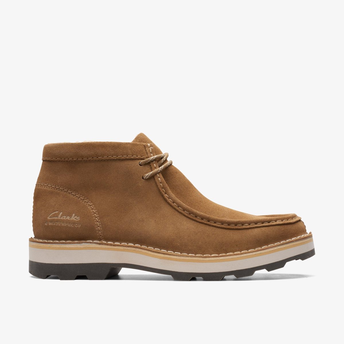 Clarks Corston Wally Waterproof Dark Sand Warmlined Dark Brown | WC9462308