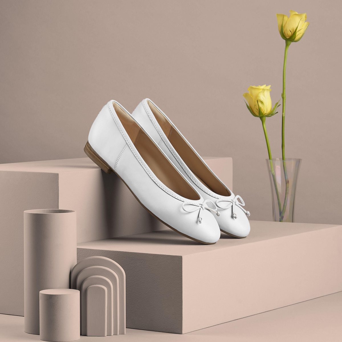 Clarks FAWNA LILY White Leather White | DX6891035