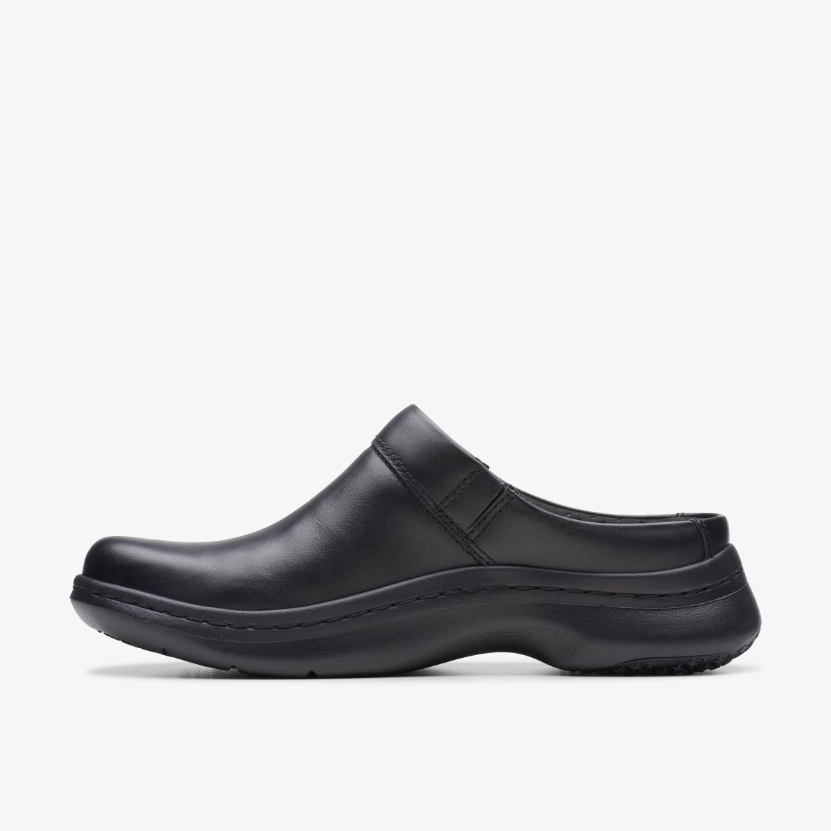 Clarks Pro Clog Black Leather Black | XN5907468