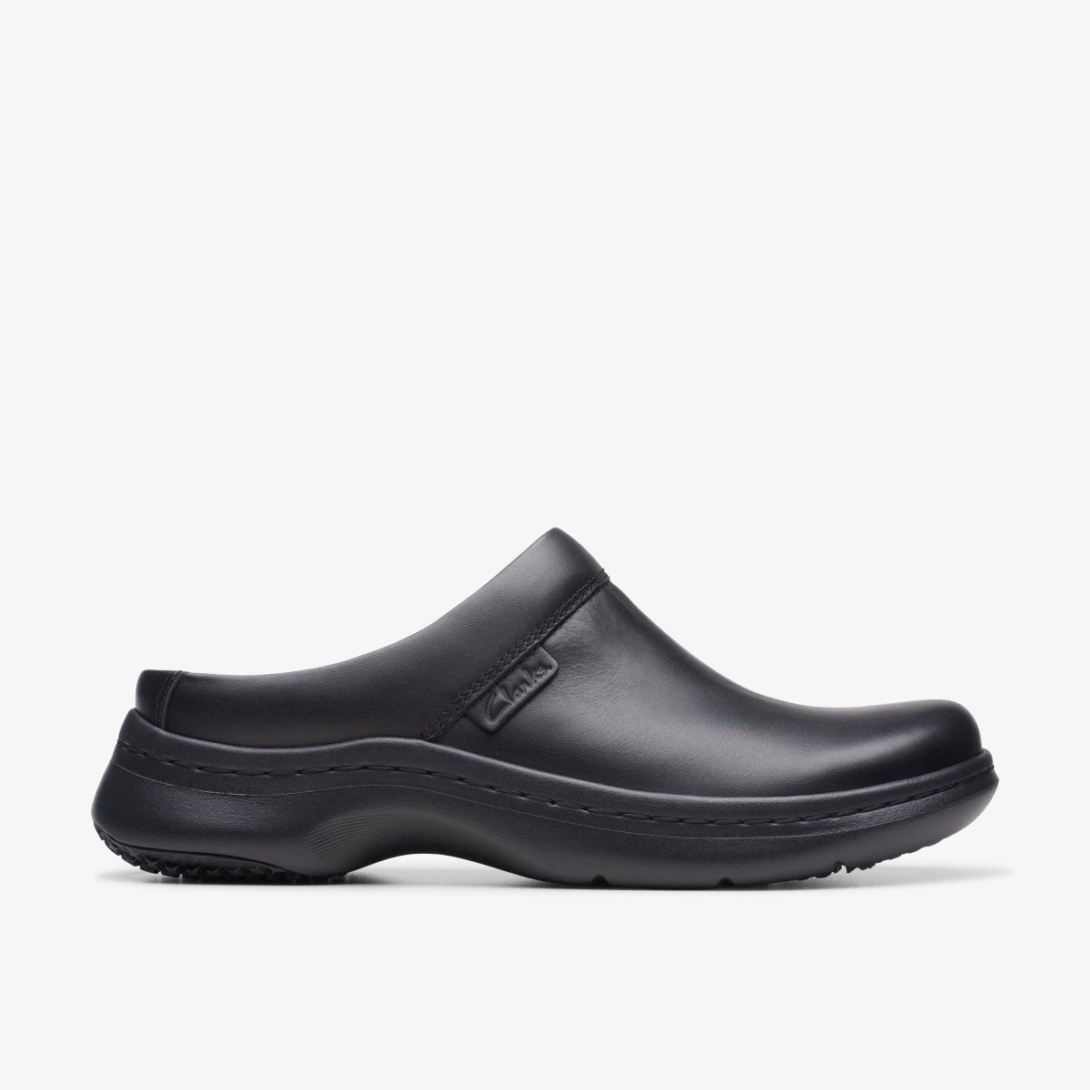 Clarks Pro Clog Black Leather Black | XN5907468