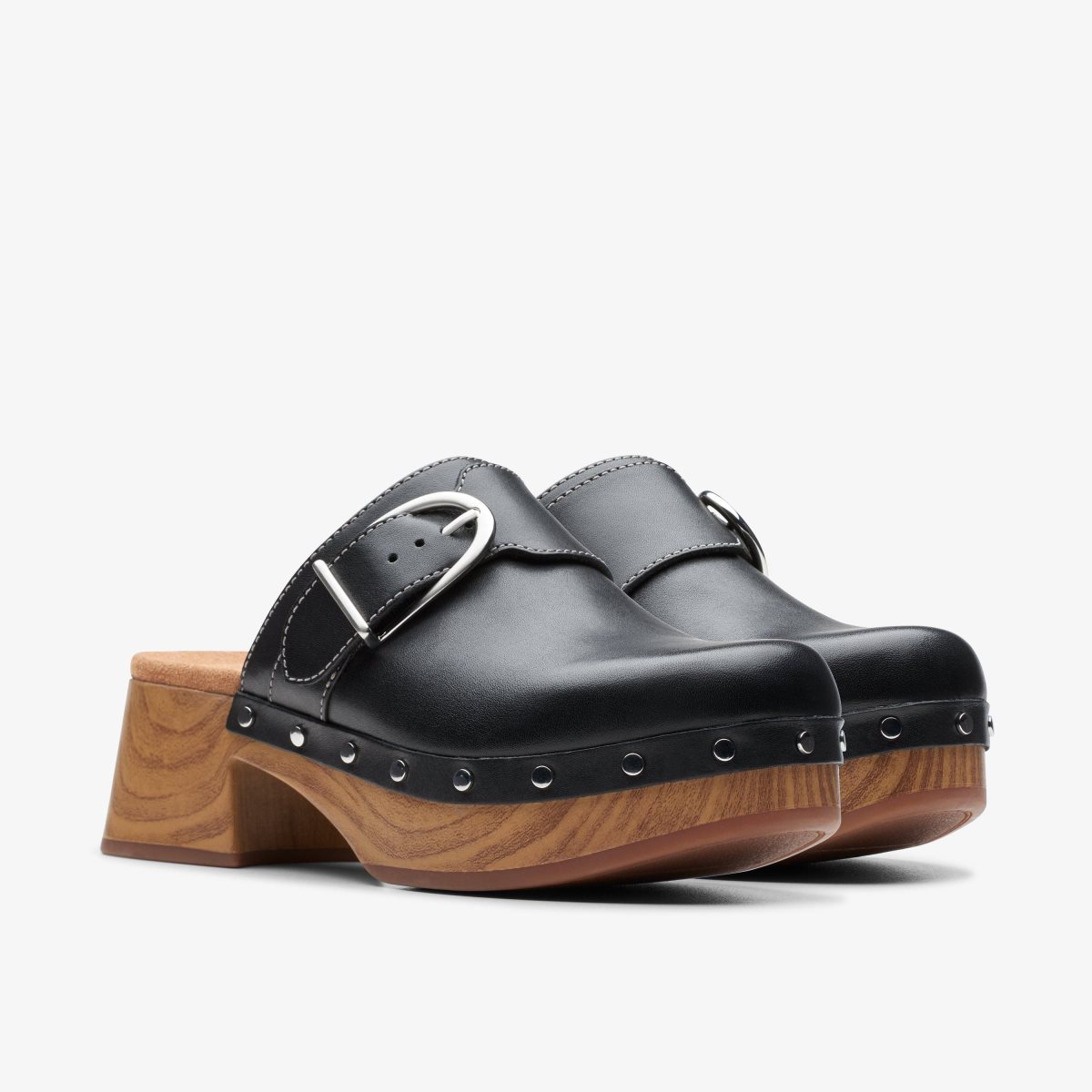 Clarks Sivanne Sun Black Leather Black | QF7205384