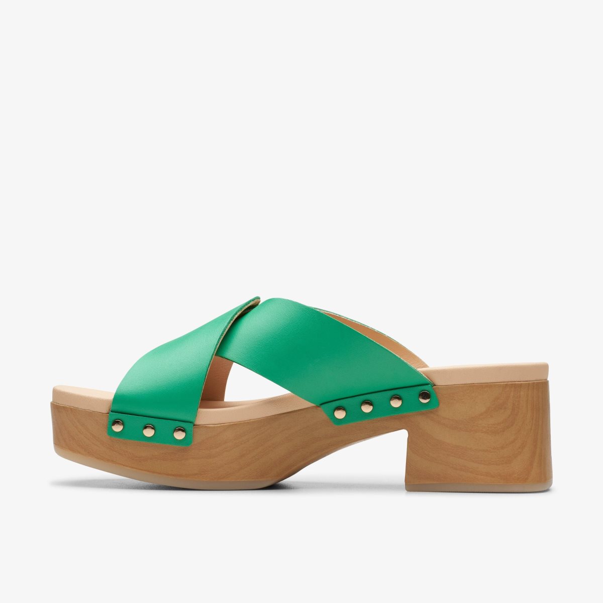 Clarks Sivanne Walk Green Leather Green | GV7081394