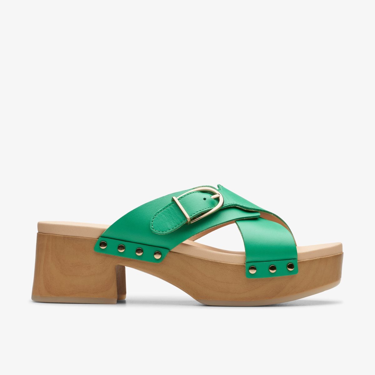 Clarks Sivanne Walk Green Leather Green | GV7081394