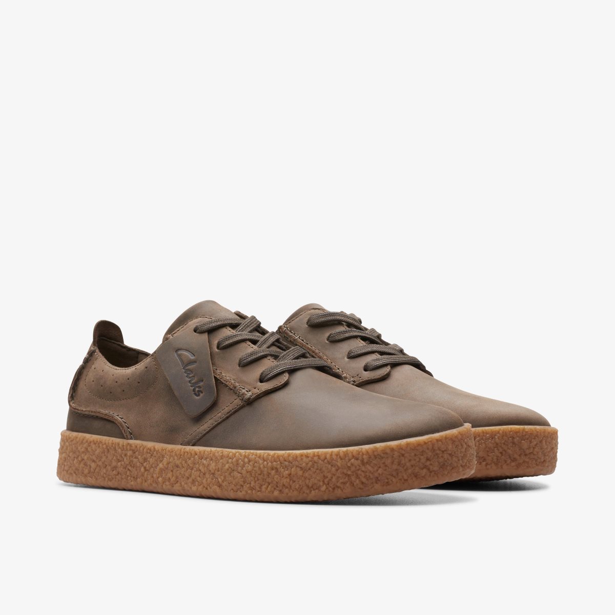 Clarks Streethill Lace Dark Olive Leather Dark Olive | KR1794526