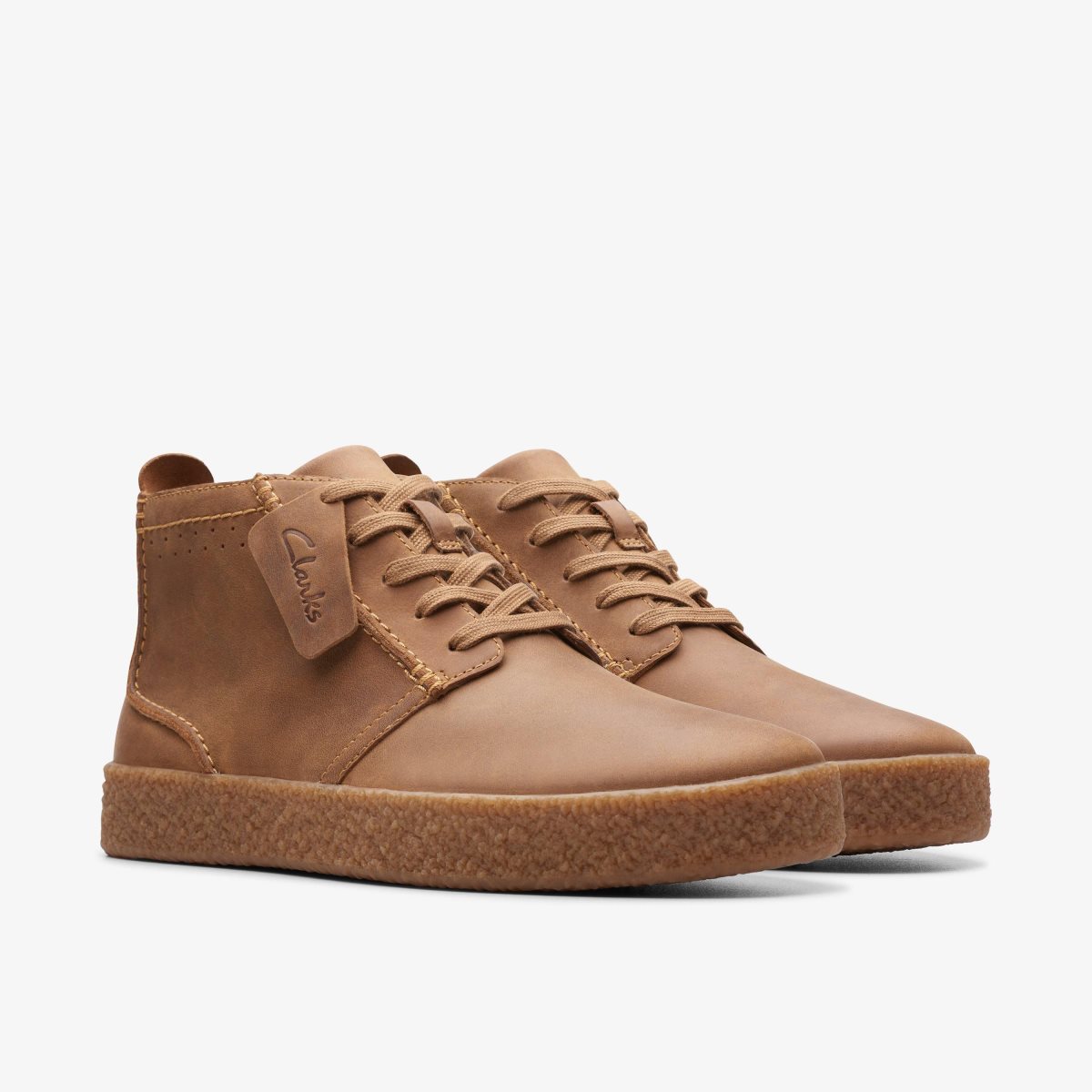 Clarks Streethill Mid Dark Tan Leather Dark Brown | CI3601582