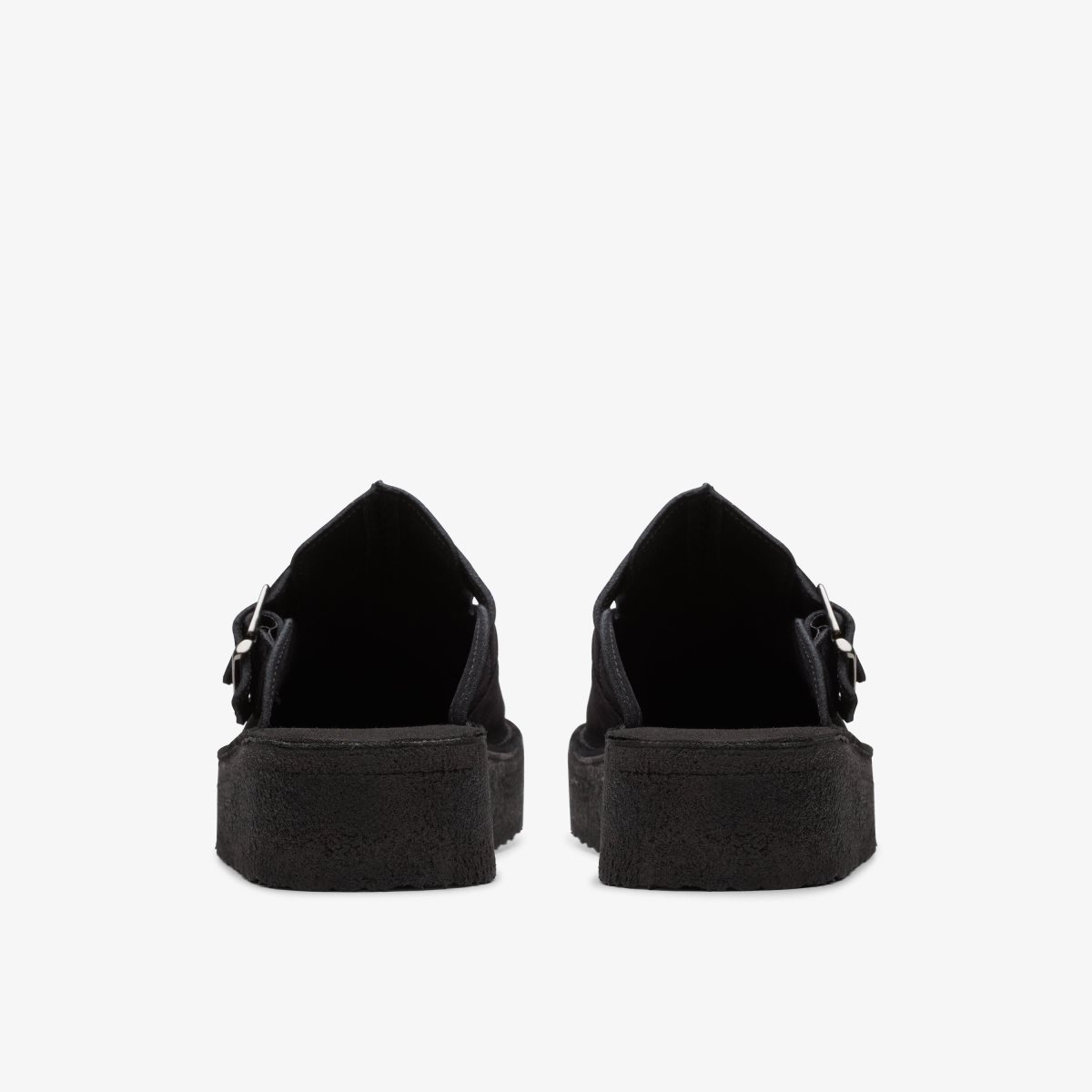 Clarks Trek Wedge Mule Black Suede Black | ZM9578301