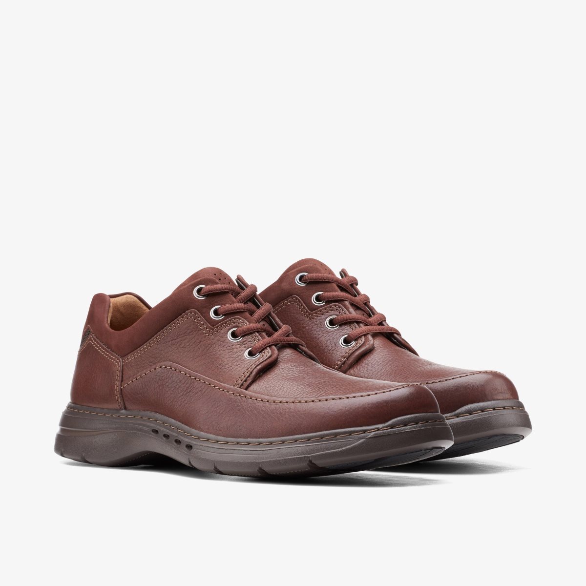 Clarks Un Brawley Lace Mahogany Leather Mahogany | ZF0749356