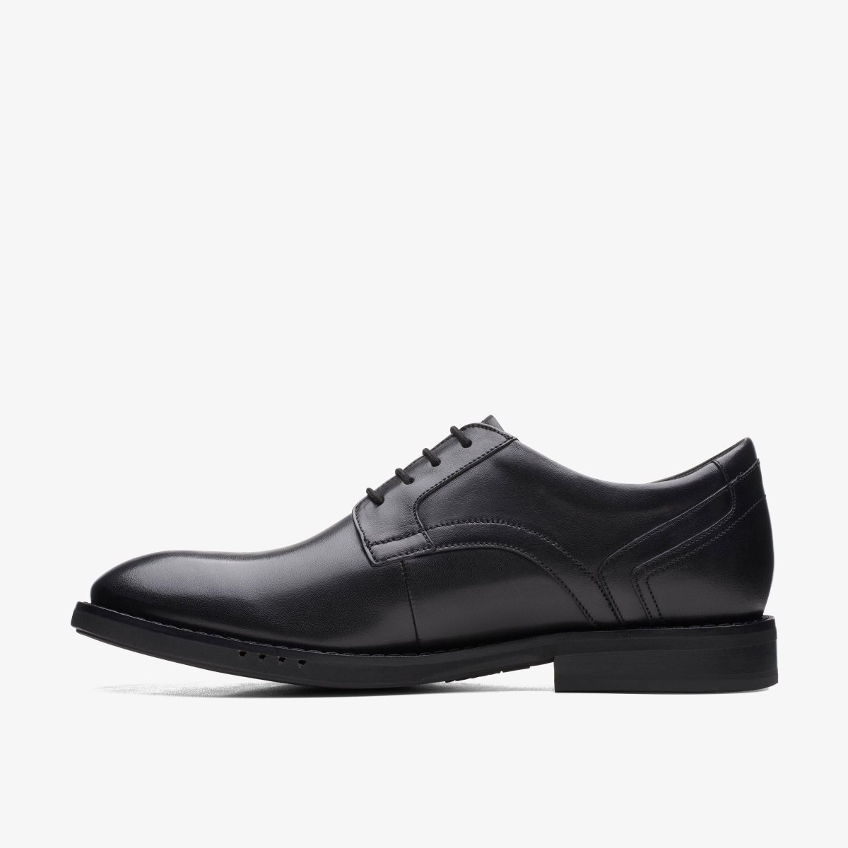 Clarks Un Hugh Lace Black Leather Black | IZ5176092