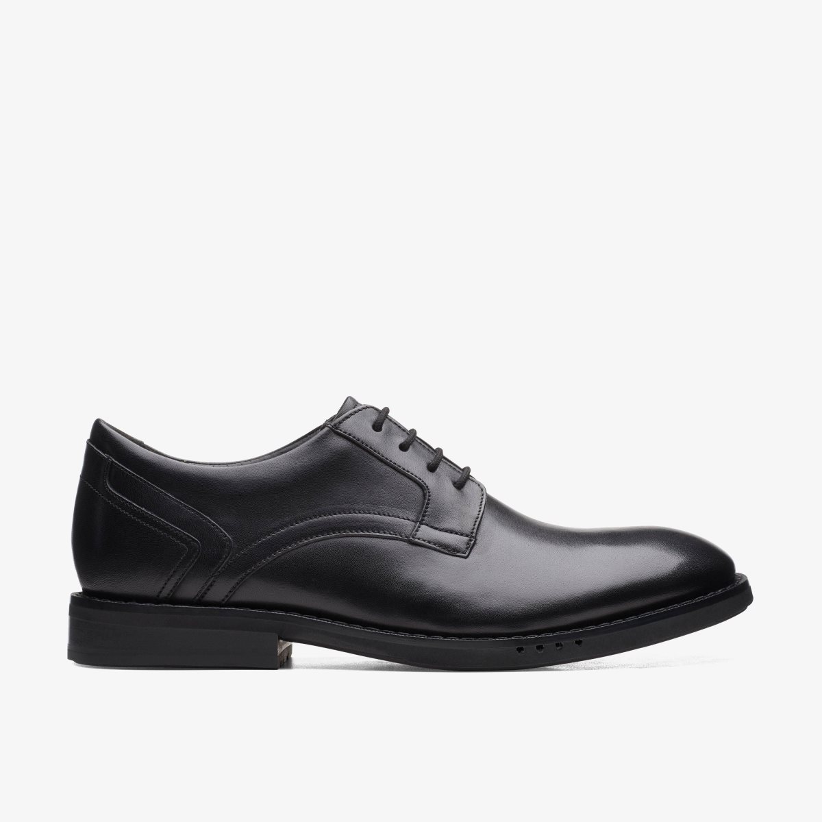 Clarks Un Hugh Lace Black Leather Black | IZ5176092