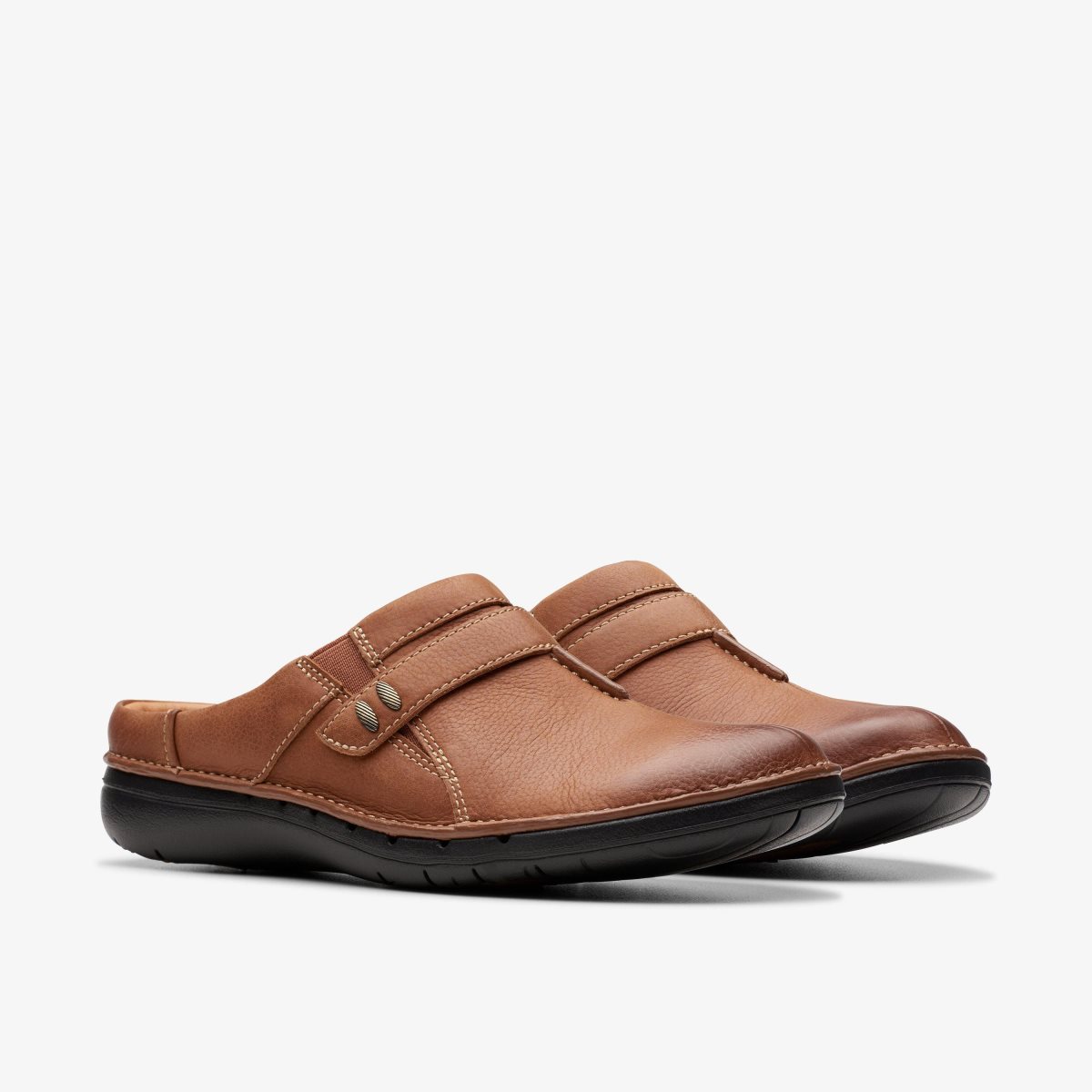 Clarks Un Loop Ease Dark Tan Leather Dark Brown | HW4586179