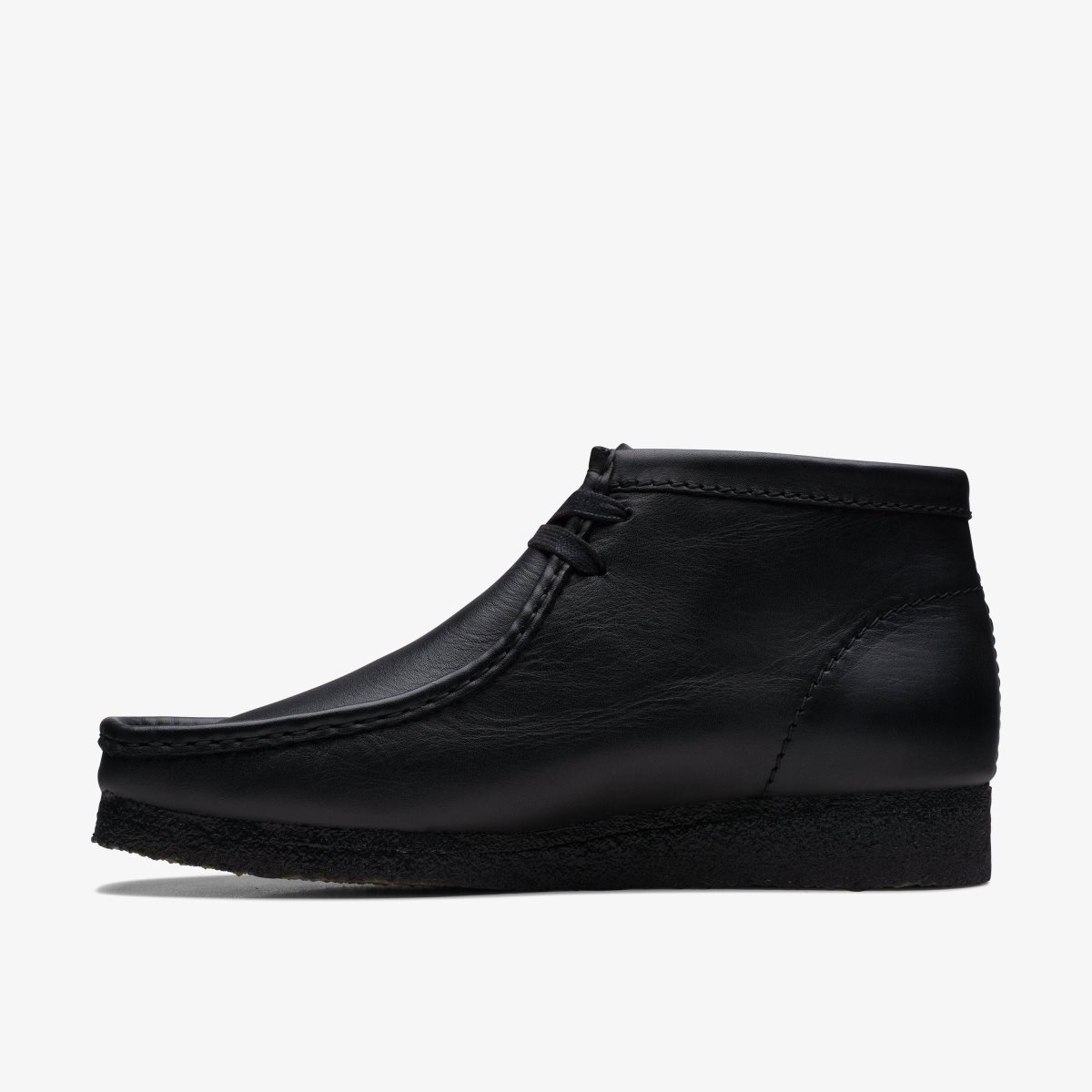 Clarks Wallabee Boot Black Leather Black | LT0735924