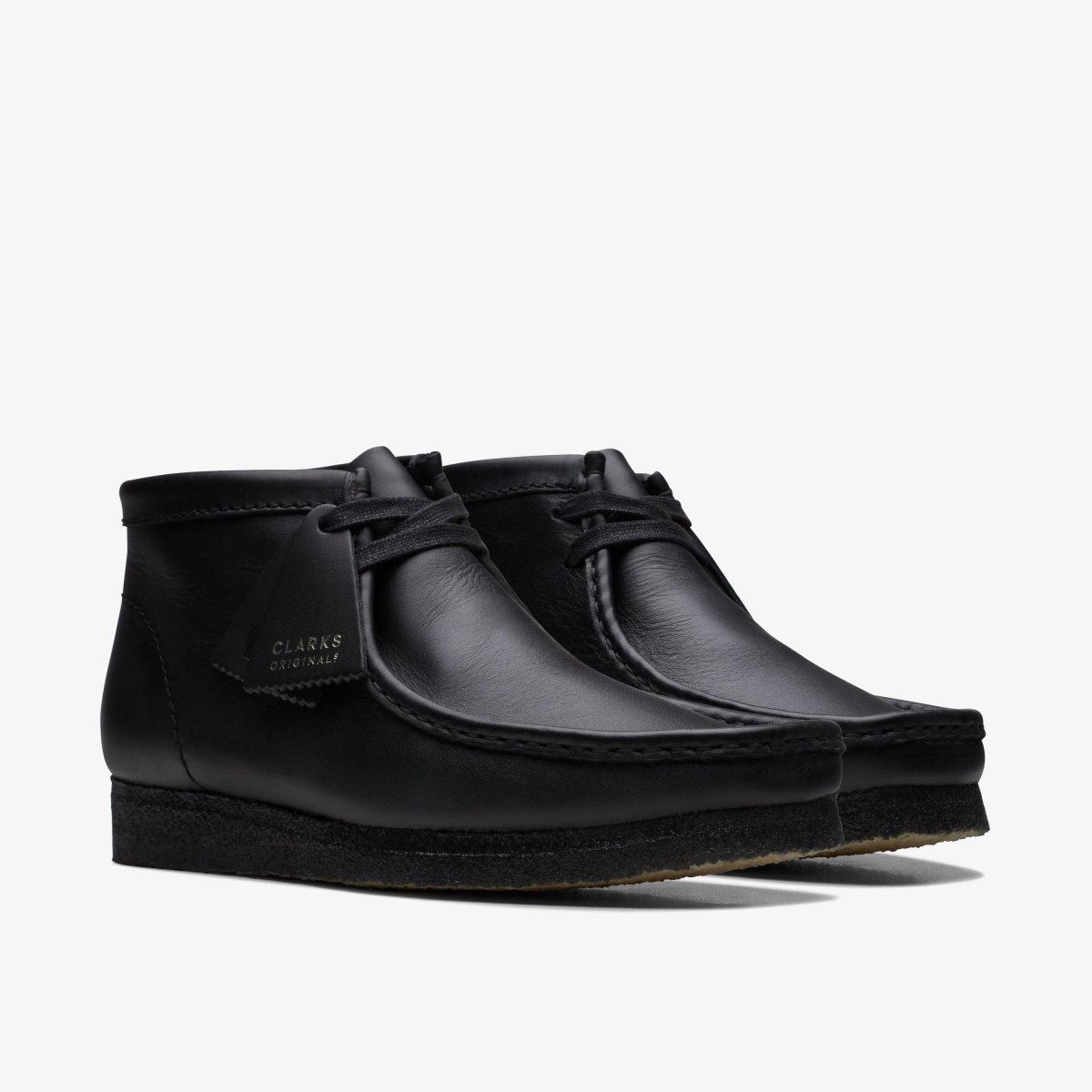 Clarks Wallabee Boot Black Leather Black | LT0735924