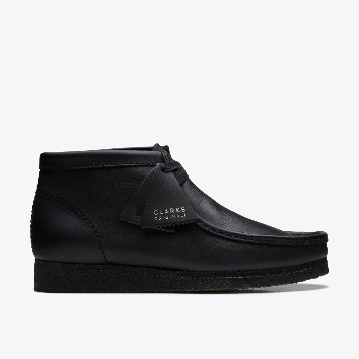 Clarks Wallabee Boot Black Leather Black | LT0735924