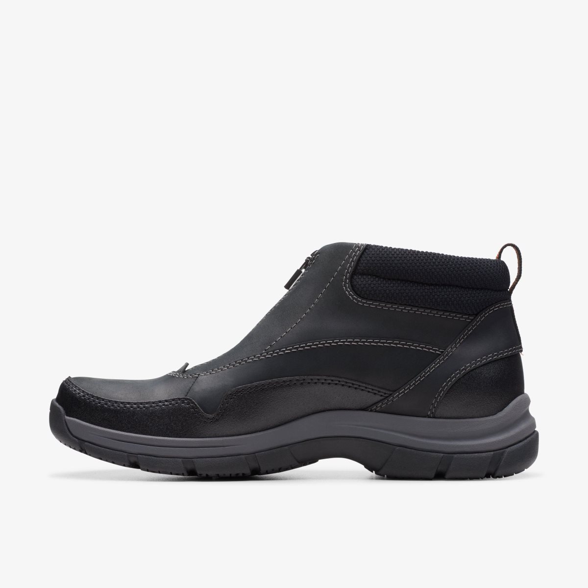 Clarks Walpath Zip Black Leather Black | NO7823560