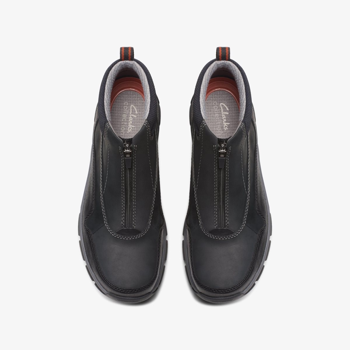 Clarks Walpath Zip Black Leather Black | NO7823560