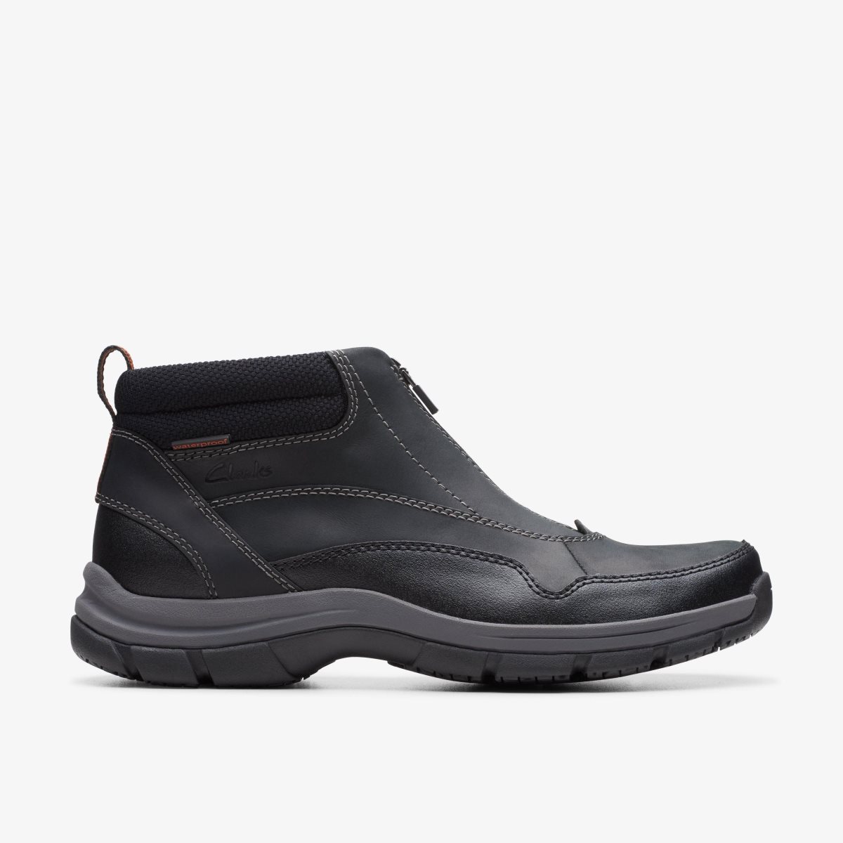 Clarks Walpath Zip Black Leather Black | NO7823560